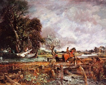 Animal Painting - El caballo saltando Paisaje romántico John Constable